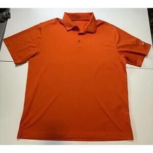 Nike Dri Fit Mens Size XL Blaze Orange Polo Shirt - Mens Golf Shirt Nike Swoosh